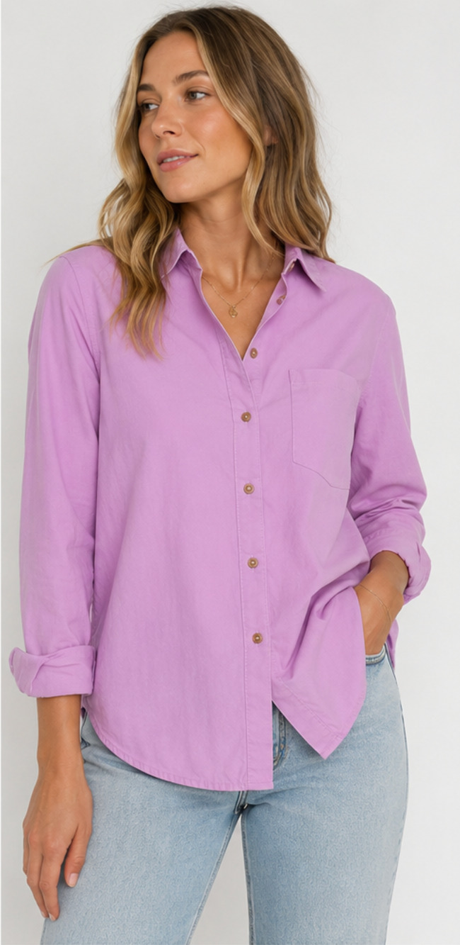 Lululemon Relaxed Fit Cotton Button Down Shirt Size XS